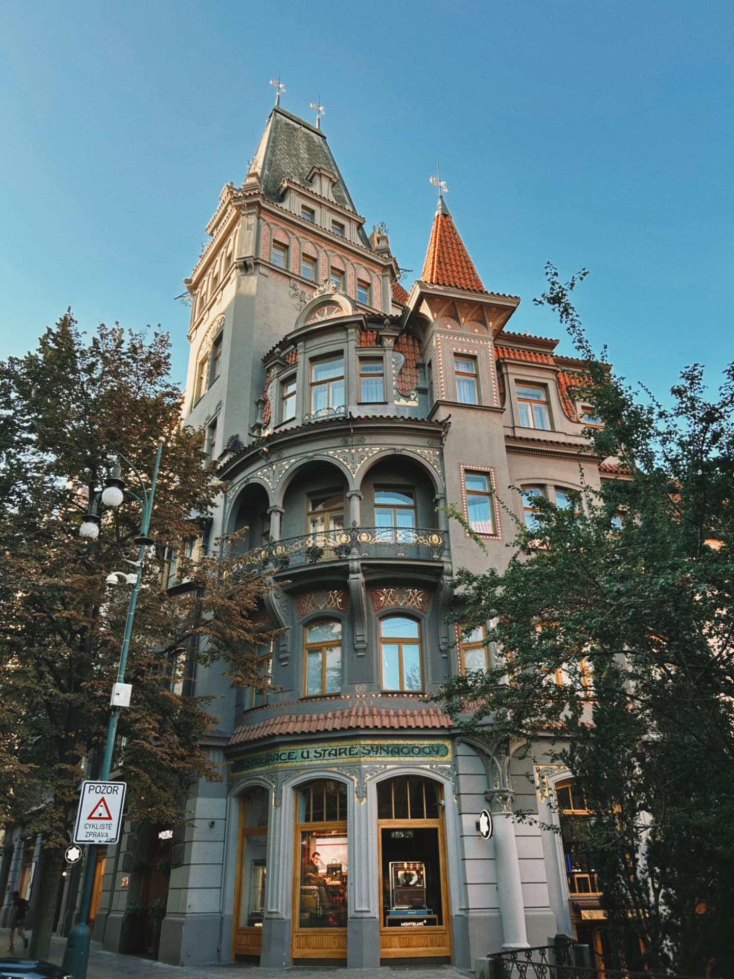 an ornate historic building framed by trees